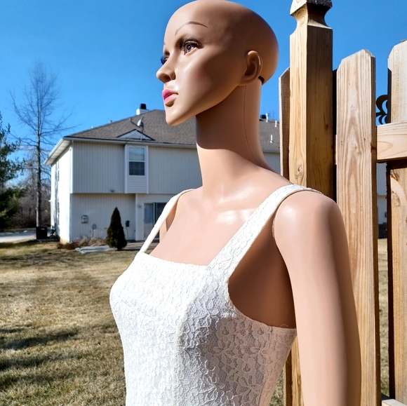 Hollister Abercombie California Cream Tight or Expandable Lace Dress Small - Picture 8 of 14